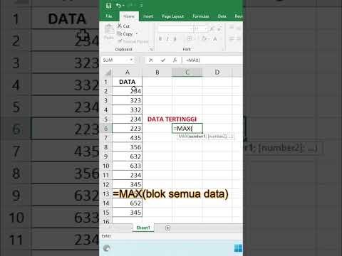 Formula / Rumus MAX : mencari nilai terbesar di Ms. Excel #tutorialmicrosoftexcel #shorts