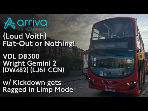 {Loud Voith} Flat-Out or Nothing! | Arriva London VDL DB300 in Limp Mode w/ Kickdown gets Ragged