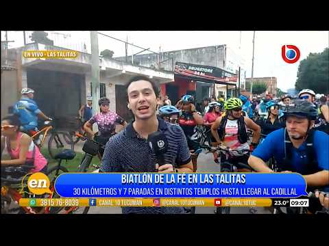 Biatlón de la fe en Las Talitas: más de 700 personas participan del recorrido religioso