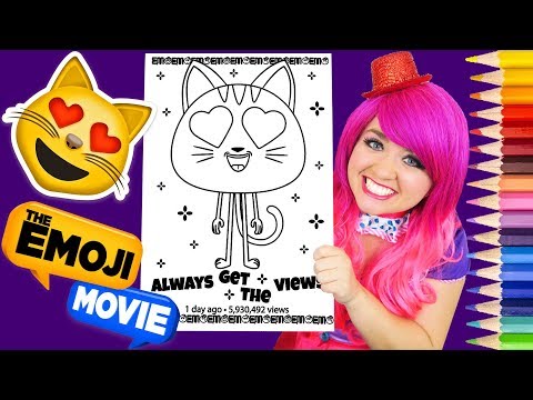 Coloring Emoji Movie Cat Heart Eyes Coloring Book Page Prismacolor Colored Pencil | KiMMi THE CLOWN Video