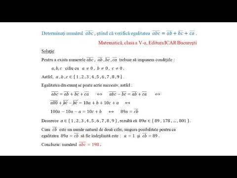 Numere naturale  - Sistemul de numeratie zecimal - Problema rezolvata - Matematica
