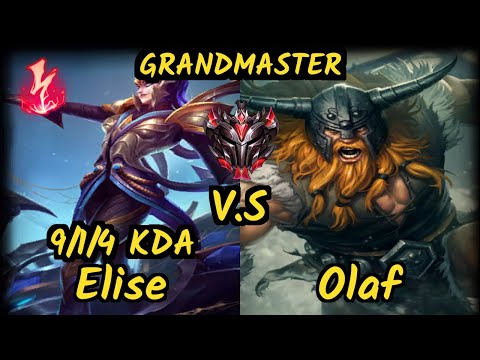 PNGS Cboi (ELISE) vs OLAF - 9/1/4 KDA JUNGLE GAMEPLAY - EUW Ranked GRANDMASTER