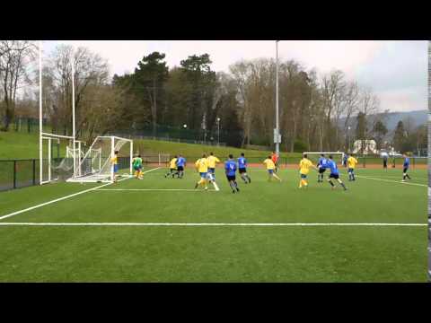 Aquinas FC/under 18s 1998s/next corner cleared by Carryduff