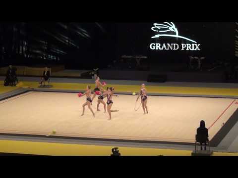 Latvia  group routine. 3 balls 2 ropes. Deriugina Cup 2017