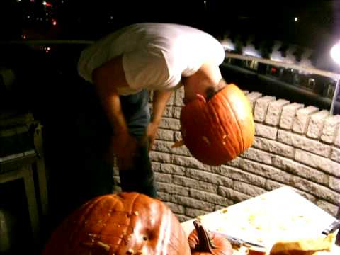 pumpkin stuck on head