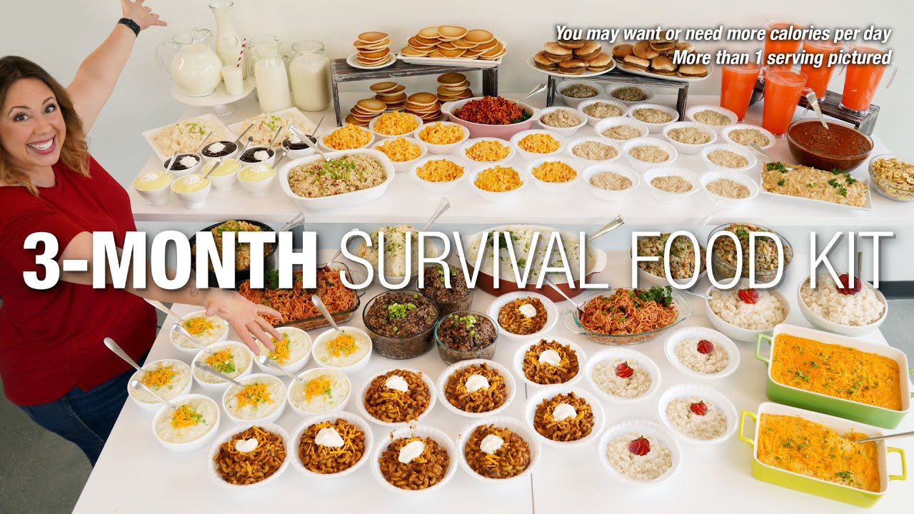3-Month Survival Food Kit video displaying all recipes prepared and how to make. 