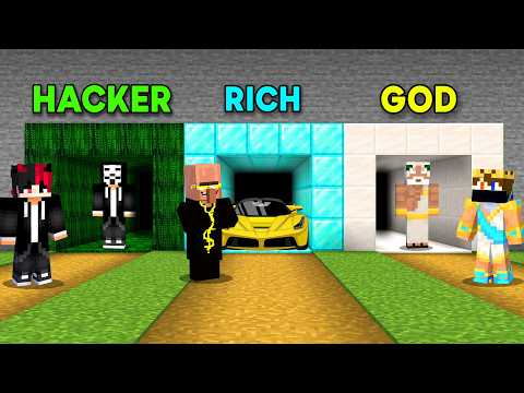 Rich vs God vs Hacker: Choose a Tunnel Battle in Minecraft