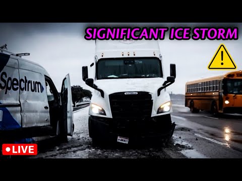 🔴SIGNIFICANT HOLLIDAY ICE STROM SLAMS MICHIGAN - STORM CHASERS LIVE