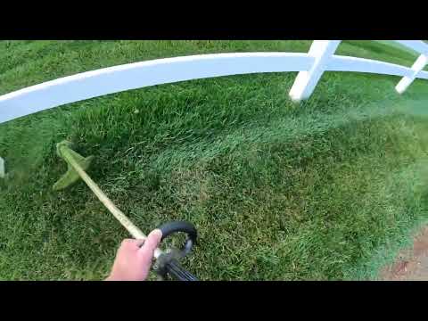 HOW I STRING TRIM A FENCE LINE WITH SPEED! POV String trimming