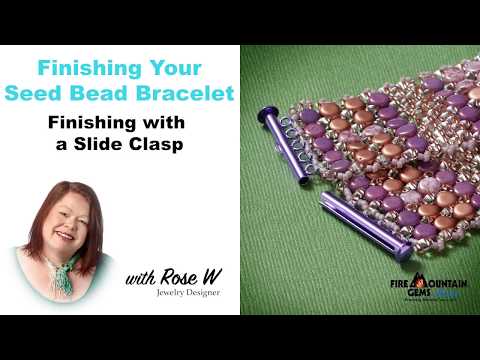 🎖Finishing Your Seed Bead Bracelet | Finishing with a Slide Clasp