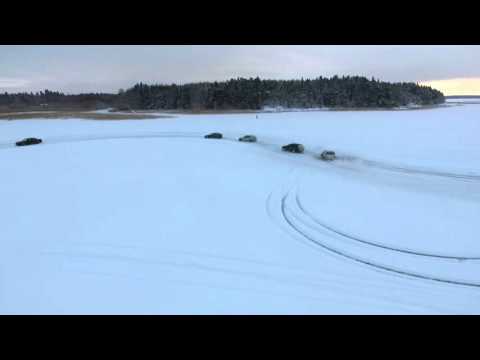 Ice track driving @ Askainen, Finland. Drone footage DJI P3P