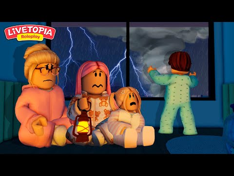 ROTINA DA NOITE NO DIA DO FURACÃO! - Family Roleplay Livetopia - ROBLOX