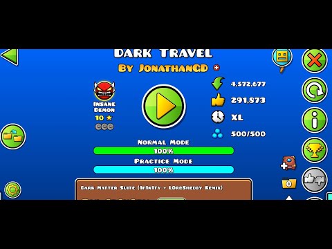 (XXL INSANE DEMON) Dark Travel by JonathanGD 100% (New Hardest)