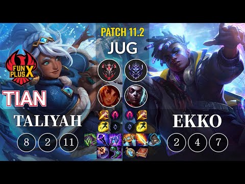 FPX Tian Taliyah vs Ekko Jungle - KR Patch 11.2