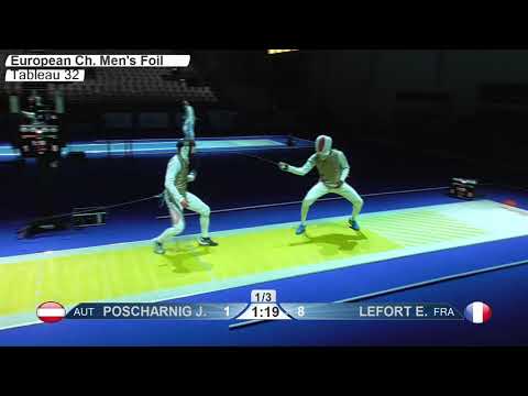 2019 741 T32 08 M F Individual Duesseldorf GER ZCH YELLOW POSCHARNIG AUT vs LEFORT FRA