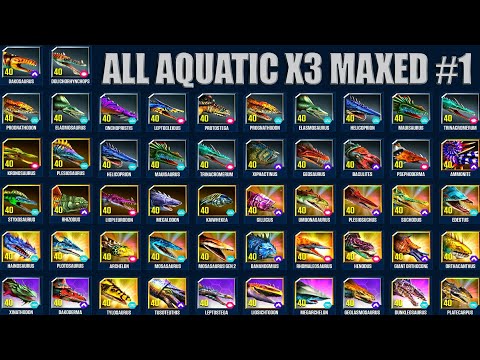 REVIEW UPGRADE ALL AQUATIC X3 MAXED #1 | JURASSIC WORLD THE GAME