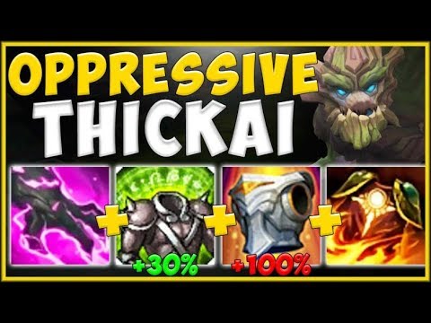 ONE AUTO HEALED FOR 800+ HP! OPPRESSIVE THICKAI IS 100% UNFAIR! MAOKAI S10! League of Legends