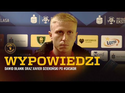 Dawid Błanik i Xavier Dziekoński po GKS Katowice - Korona Kielce 1:0 (25.10.2025 r.)