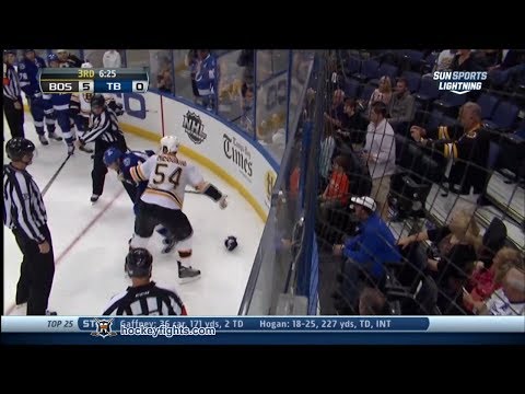 Adam McQuaid vs Nate Thompson