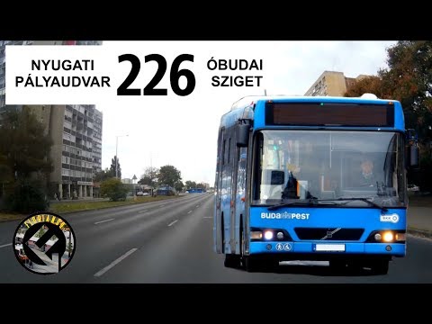 Budapest 226-os autóbusz útvonala (Nyugati p.u - Óbudai sziget)
