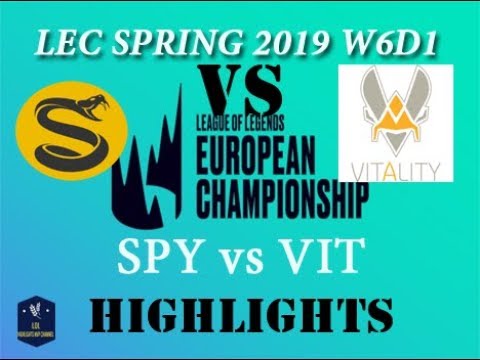 SPY vs VIT Highlights LEC Spring Split 2019 W6D1 Splyce vs Vitality