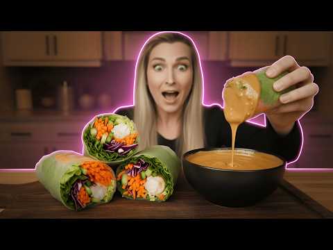 Fresh Rice Wraps with Homemade Thai Peanut Sauce