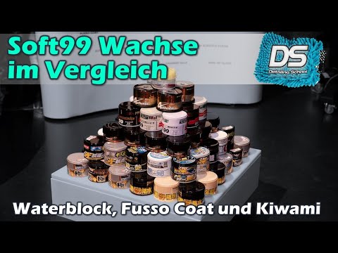 Soft99 Wachs-Vergleich: Fusso Coat vs. Kiwami vs. Water Block Supersplash vs. Gloss Type