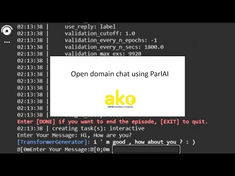Open domain conversation using ParlAI