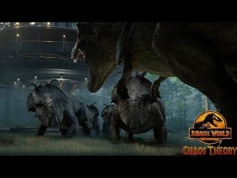 Tyrannosaurus Rexy Vs Pachyrhinosaurus Family! Jurassic World Chaos Theory Season 4 Clip!