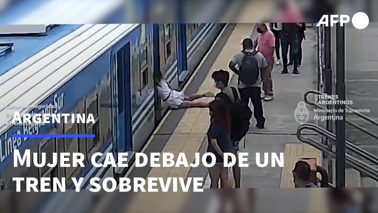 Mujer cae debajo de un tren en Buenos Aires y sobrevive sin daños graves | AFP