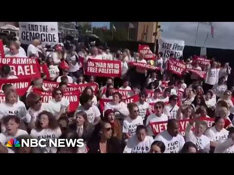 Netanyahu speech prompts walkout, protests