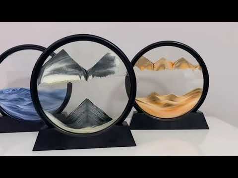 Moving Sand Art Picture Round Glass