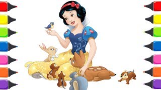 Pamuk Prenses ile Yedi Cüceler Masalı Çizgi Film Boyama Çocuk Şarkıları Boyama Oyunu