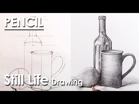 Realistic Still Life Composition in Pencil | step by step Drawing and Shading techniques