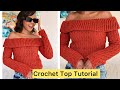 Crochet Almond Off Shoulder Top
