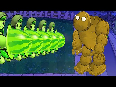 PVZ PC Fusion Challenge!! Girl Gatling Pea Melon VS 9999 Zombies Tall-nut | PVZ 2 #63