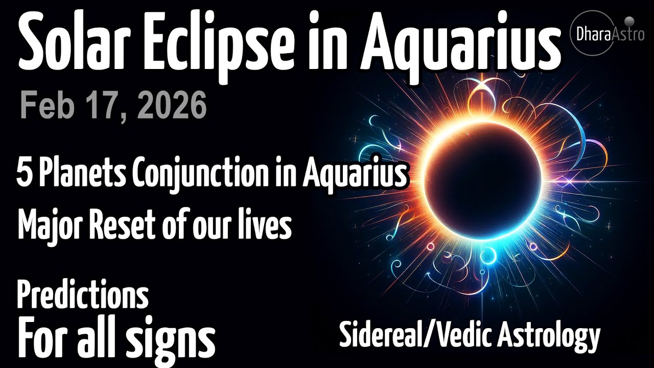 Solar Eclipse February 17, 2026 in Aquarius (Dhanishtha) | For ALL Zodiac Signs | Vedic Astrology