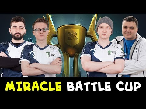 Miracle with teammates vs TI7 casters — Battle Cup