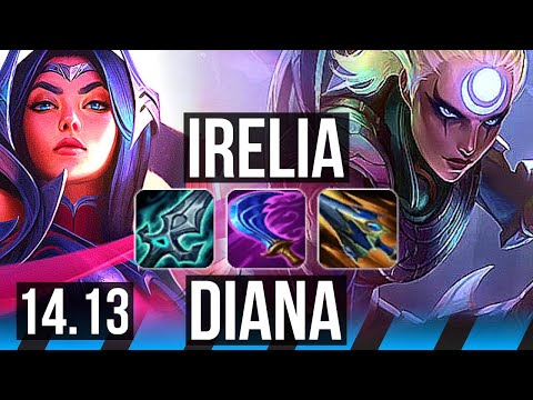 IRELIA vs DIANA (MID) | 8 solo kills, Legendary, 600+ games, 39k DMG | EUNE Master | 14.13