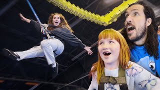 FLYiNG PRACTiCE at our Christmas Party!! Morning Elf Obby then Slides & Skating with Spacestation
