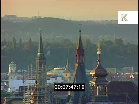 1990s Prague Skyline, Sunset, Czech Republic