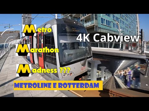 Marathon Day Rotterdam | 4K Cabview Metro | Line E The Hague-Rotterdam