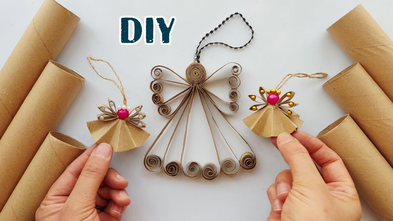 So cute! Christmas angel making with tissue paper rolls 🎄| recycling ideas for home decor