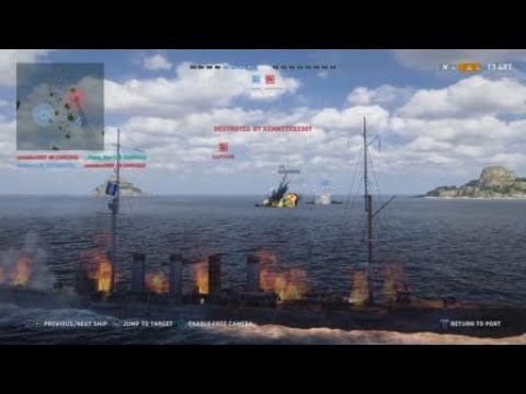 World of Warships: Legends - Versus AI + Standard PvP - Cruiser CHIKUMA Tier l - Capture The Base