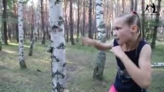 Girl punches through tree