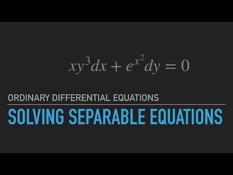 Solving Differential Equations by Separation of Variables Example