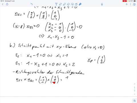 A2 – Analytische Geometrie –Schnittgerade/Schnittwinkel/Schatten (Klausur SoSe 2021)