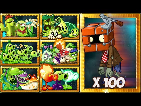 Pvz 2 Random Team Plants Vs 100 Brickhead Zombie - Which Team Plant 's Best?