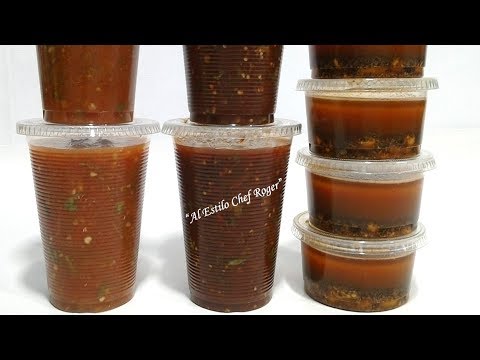 SALSA ROJA CASERA PARA VENTA O CASA, Receta# 434, Salsa roja