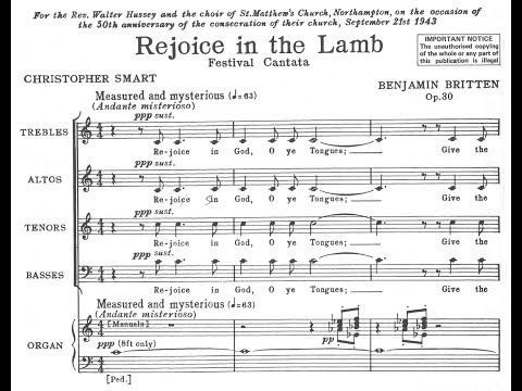 Benjamin Britten - Rejoice in the Lamb (score video)